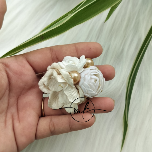 White Flower Hair Ties