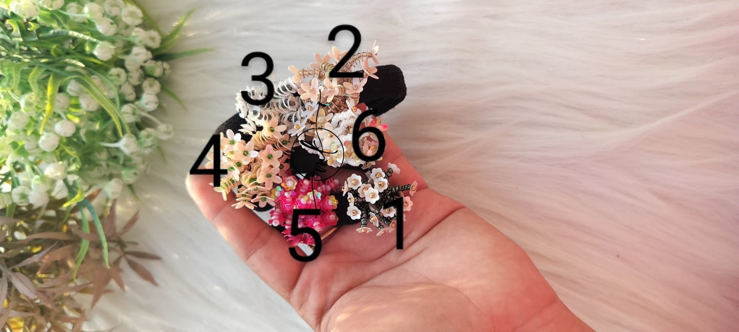 Sequin bunchy flower Hair ties