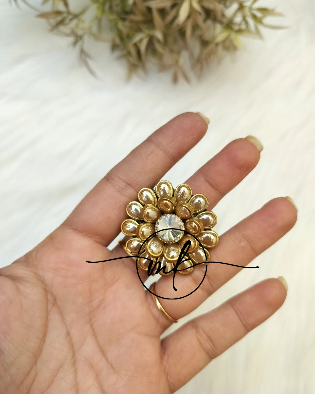 Golden Kundan Hair Ties