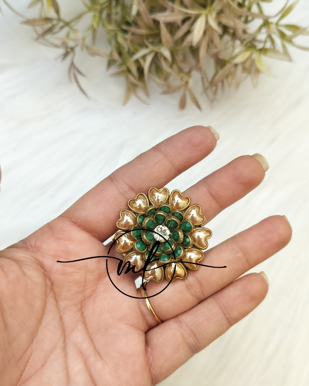 Golden Kundan Hair Ties