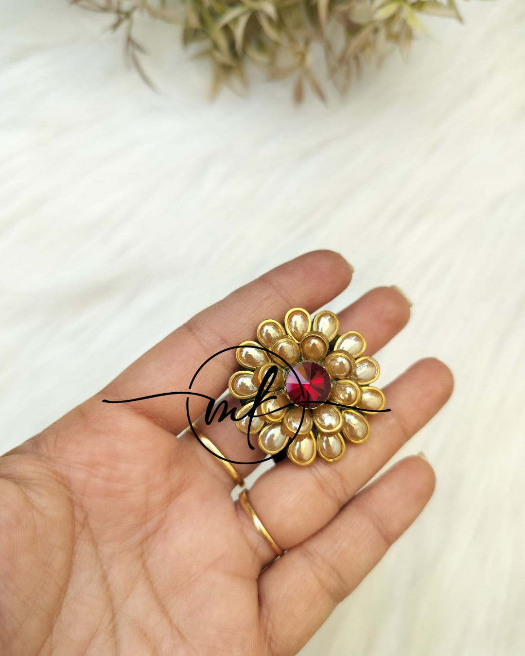 Golden Kundan Hair Ties