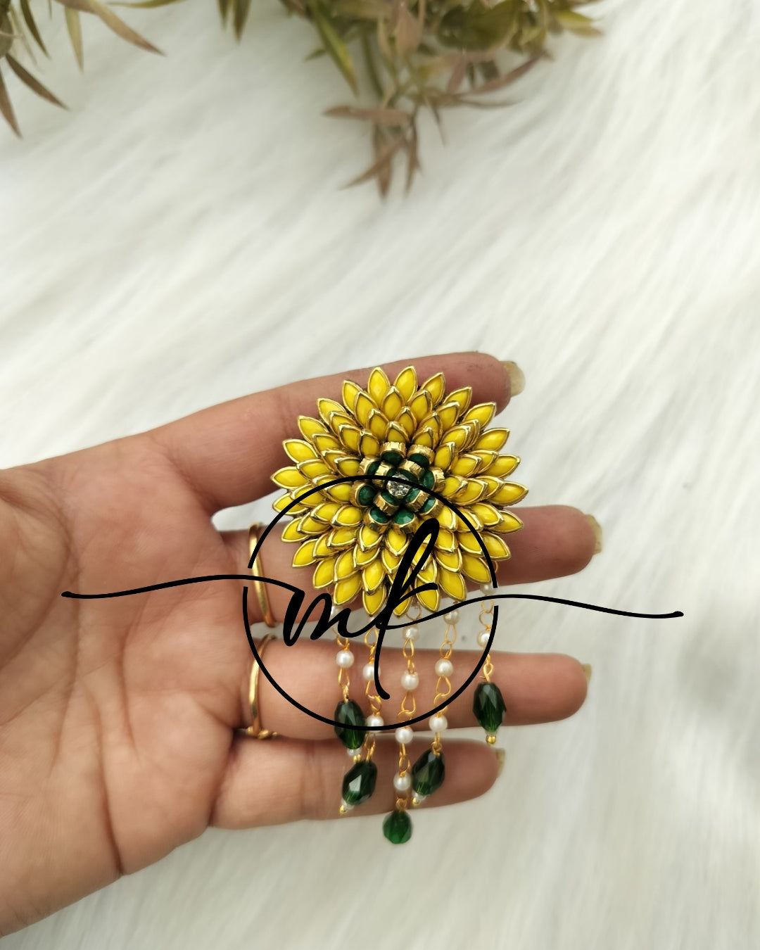 Mini Yellow Marigold Hair Brooch