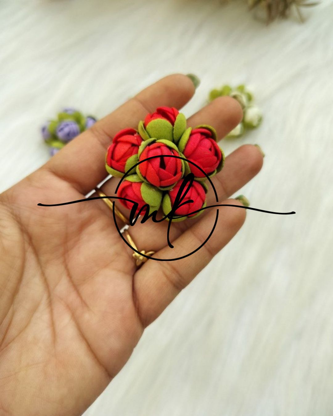 Jas Red Jasmine Floral Alligator Clip - 1 piece