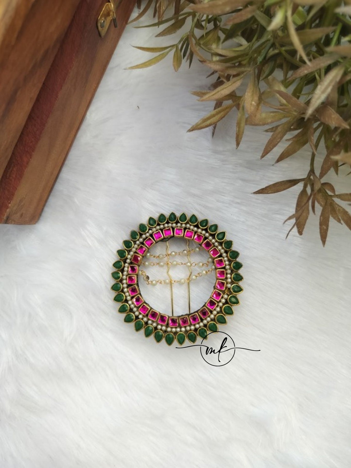 Premium kundan Hair Brooch