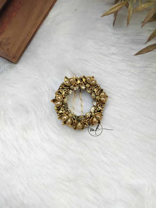 Premium kundan Hair Brooch