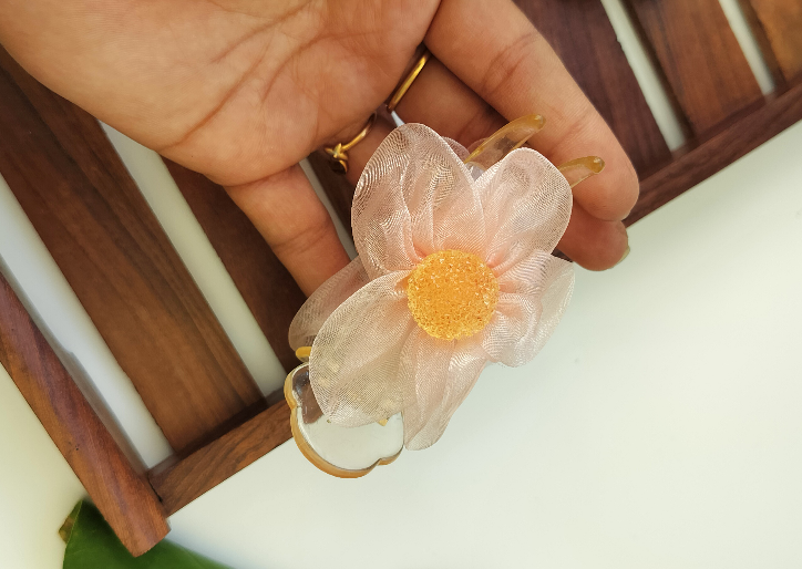 Organza Flower V Type Banana clip