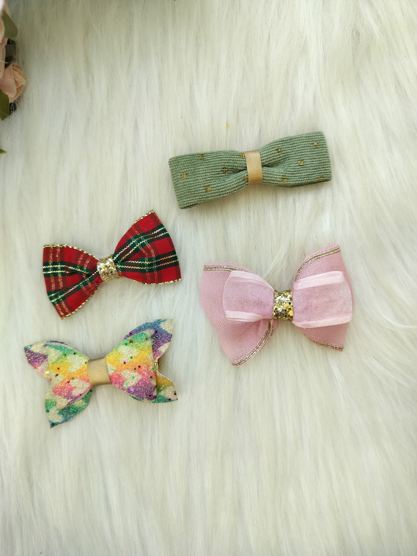 Bow Alligator Clip - Set of 4