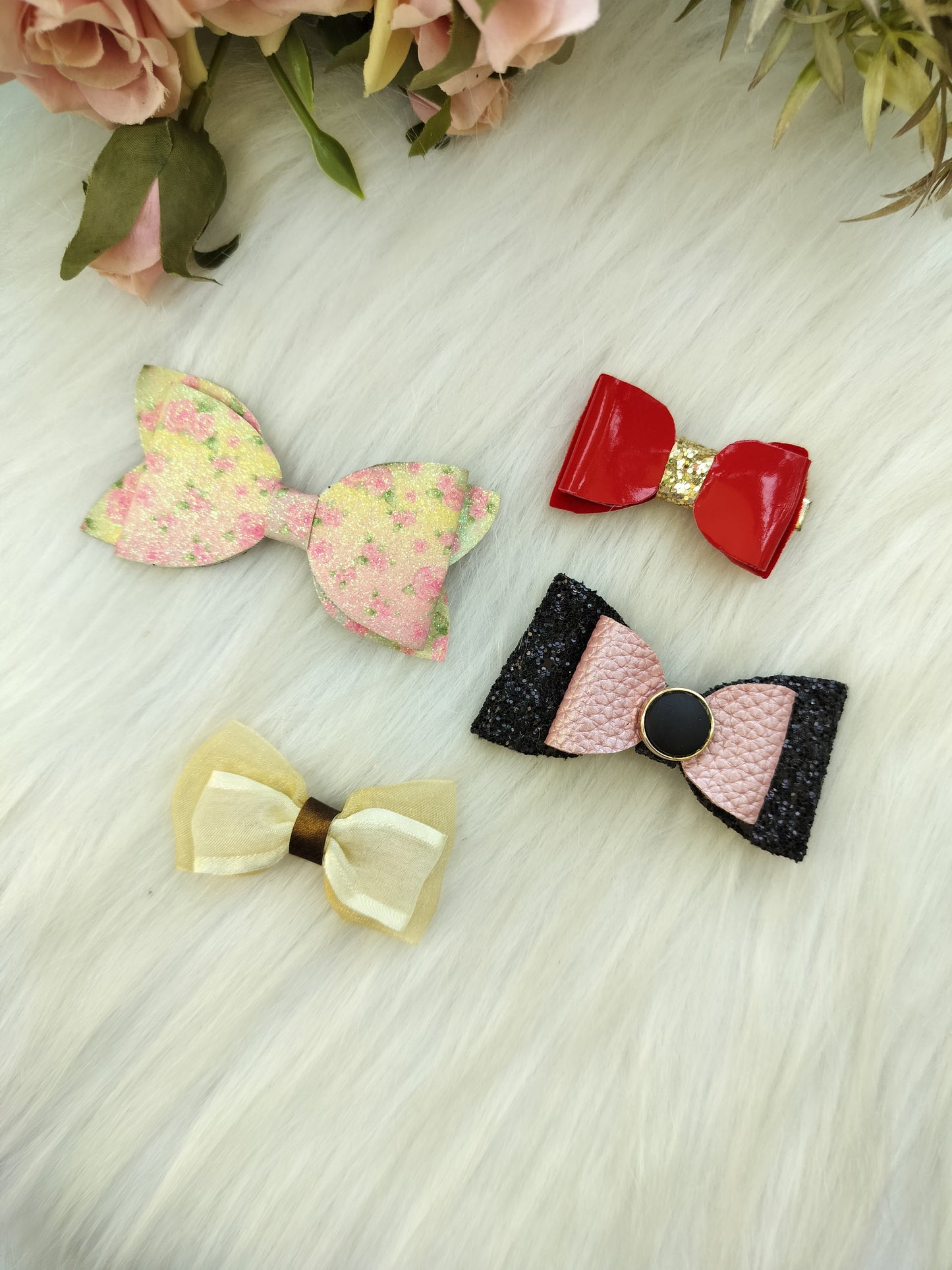 Bow Alligator Clip - Set of 4