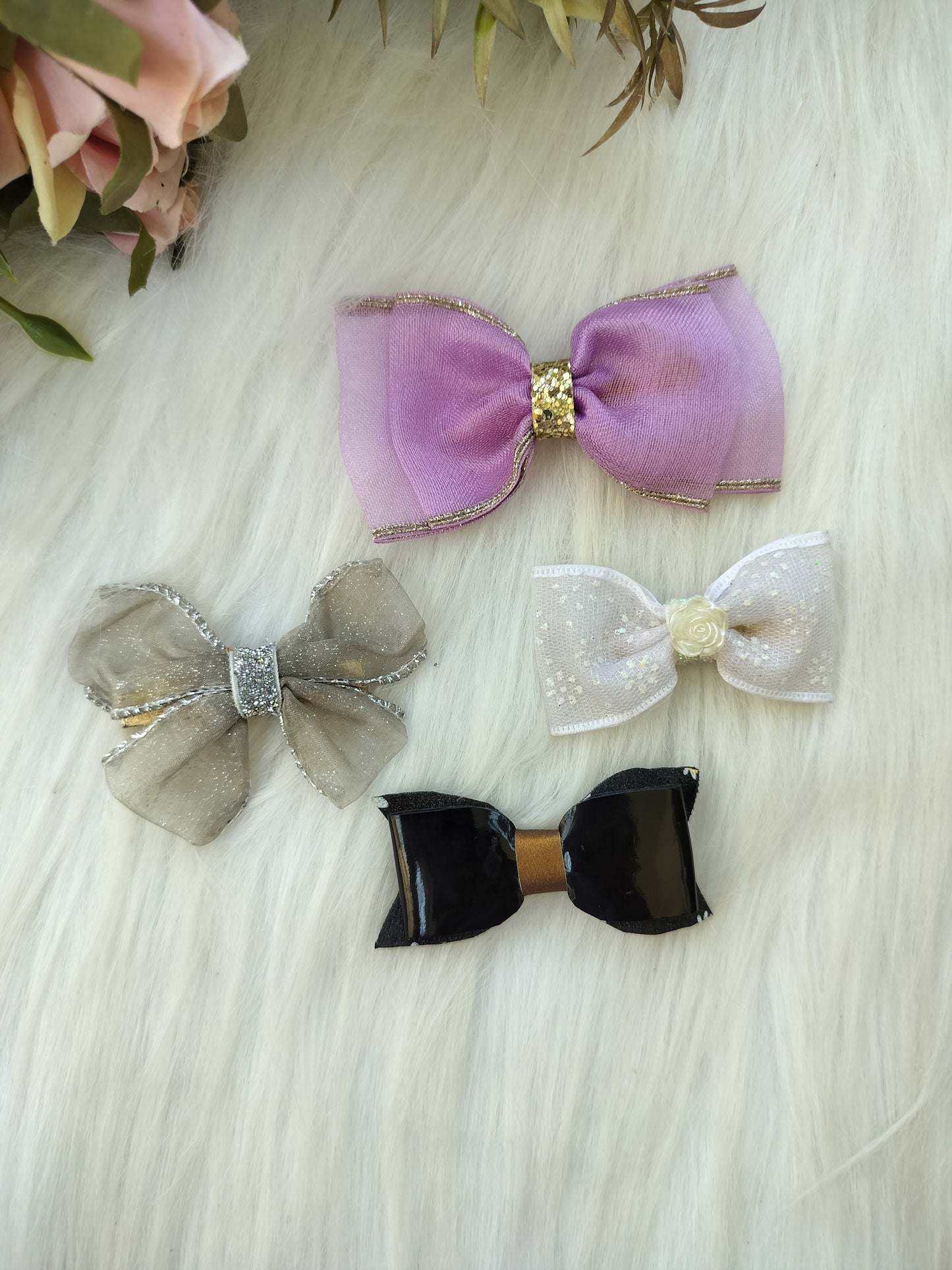 Bow Alligator Clip - Set of 4