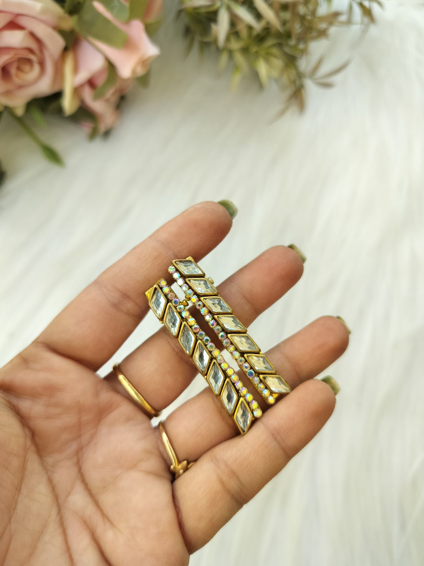 Kundan Alligator Clip
