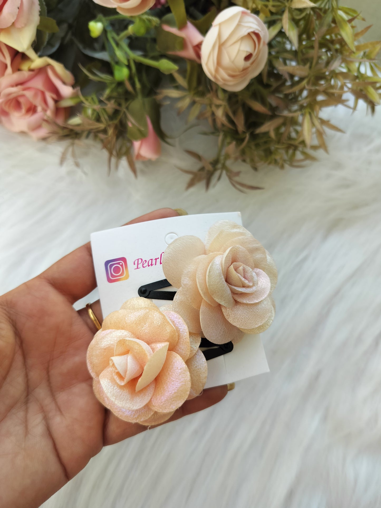 Floral Alligator pin - pair
