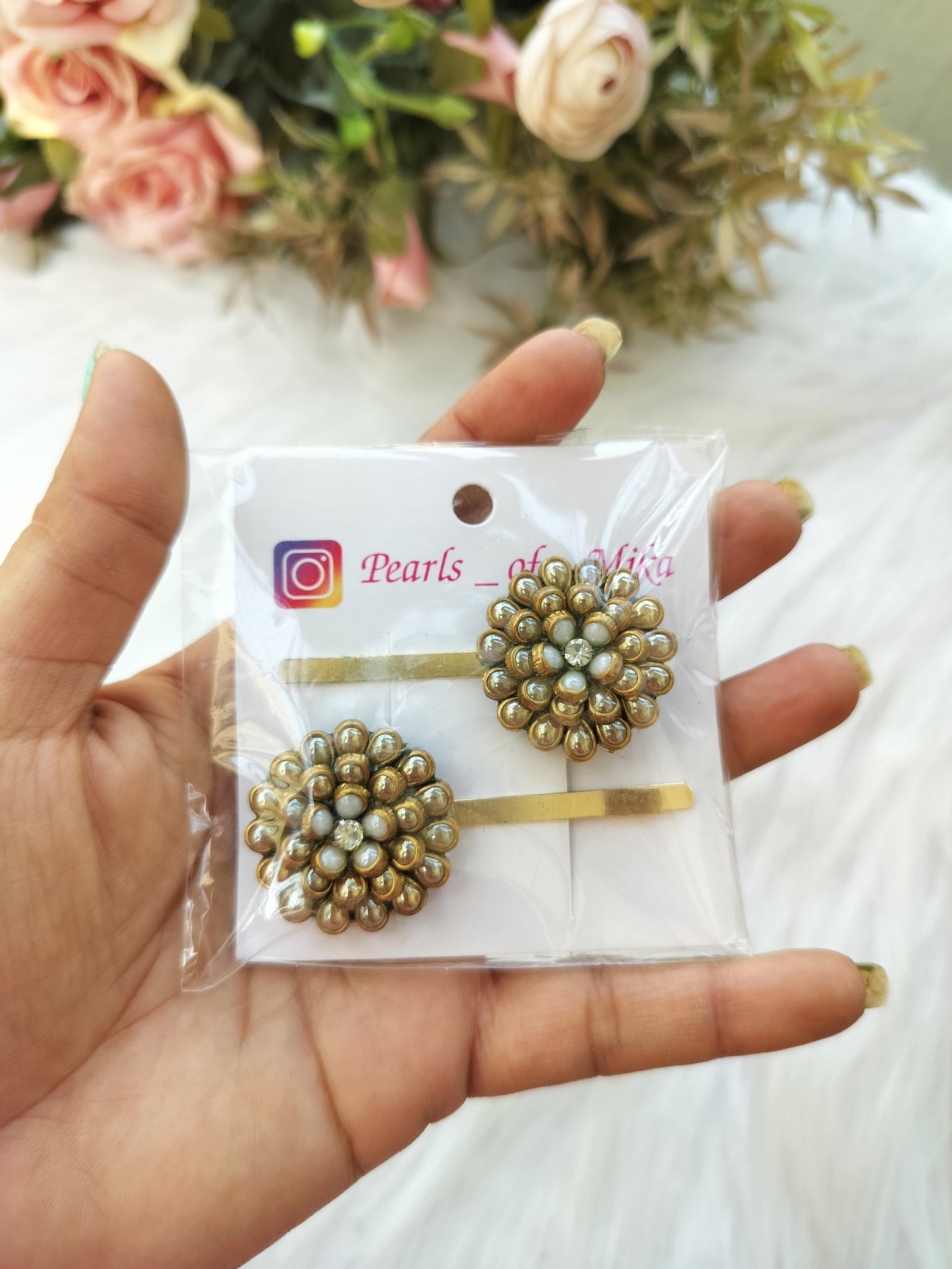 Kundan Slide Pin - pair