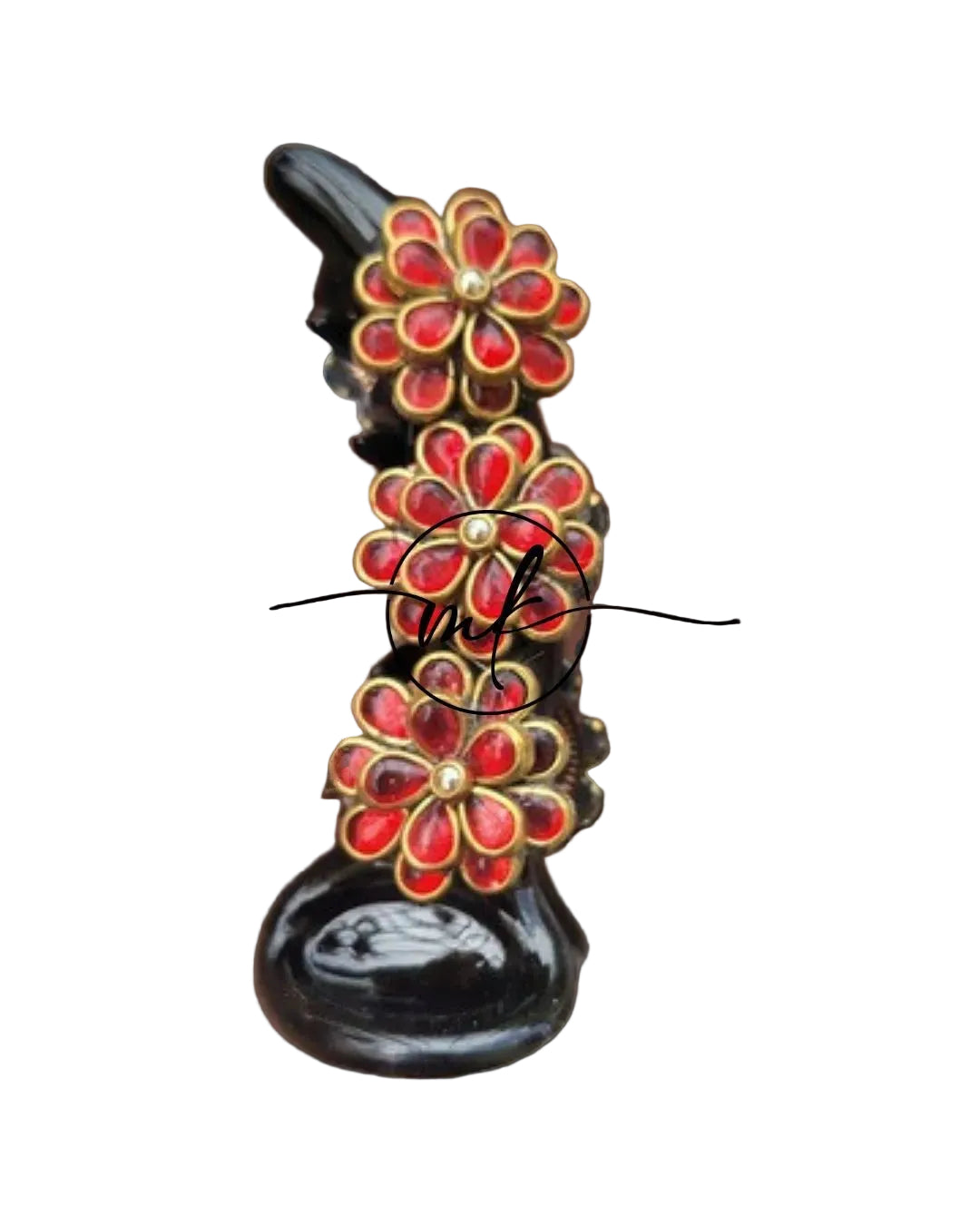 White Kundan Banana clip - V type