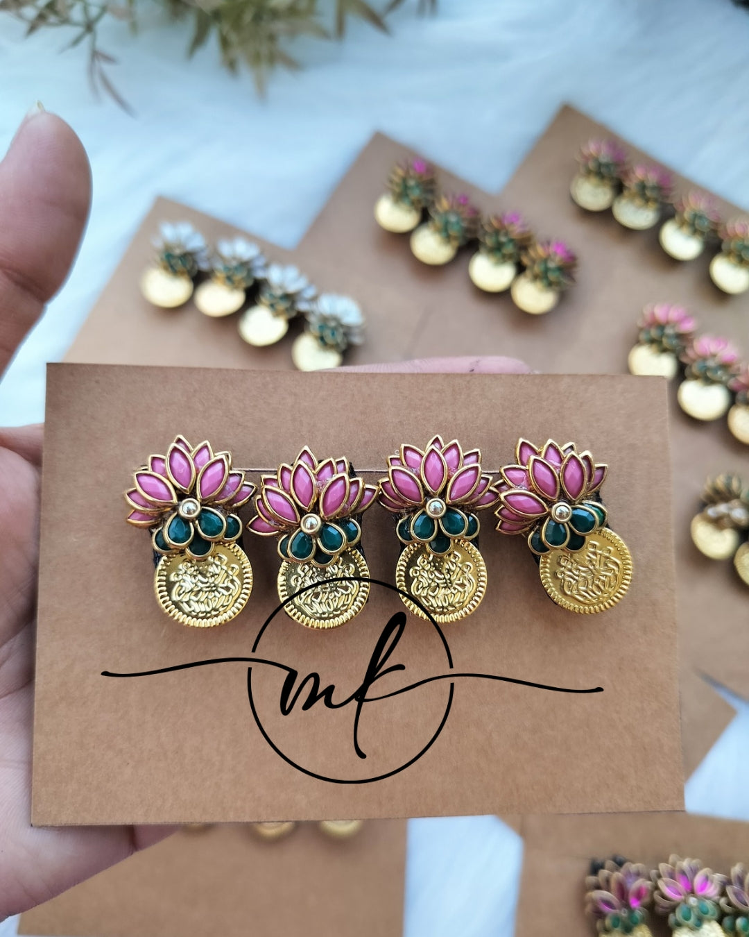 CIKA Light Pink Lotus - 1C Hair Brooch - 4 piece set - Return Gift