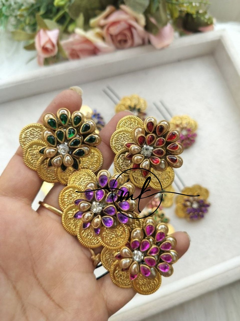 CIMA Bloom Hair Brooch Return gift Combo (mix of colours)