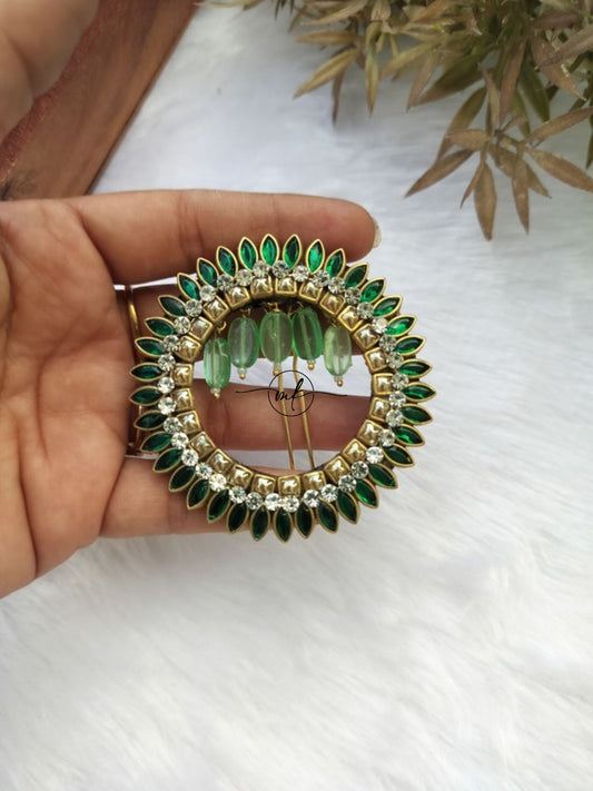 Premium kundan Hair Brooch