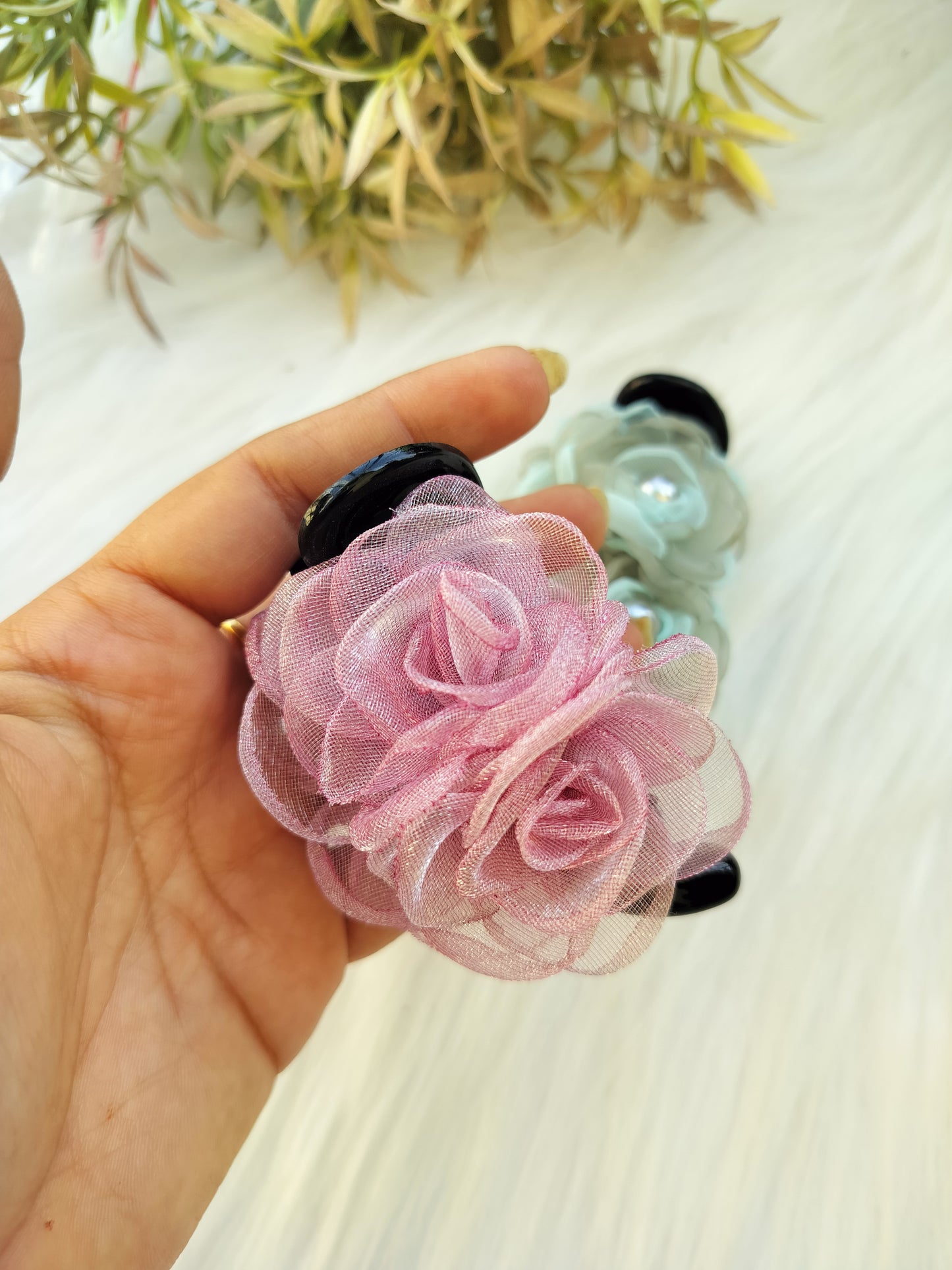 Peach flower Premium banana clip - V type