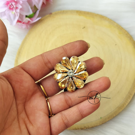 Golden crystal hair ties