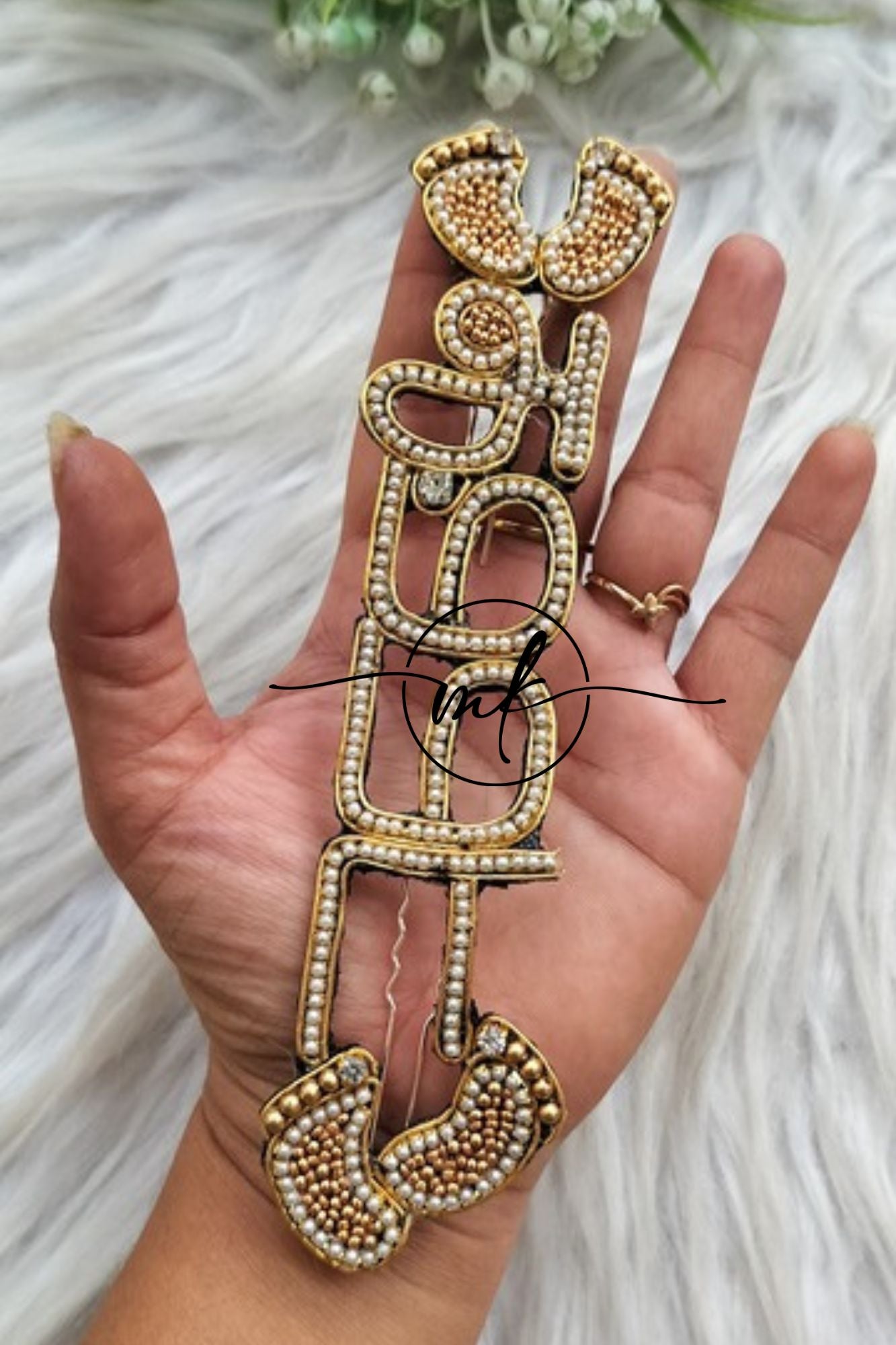 Amma with 2 Baby Foot - Baby shower Hair Accessories