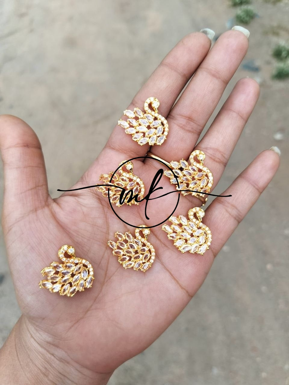 Crystal swan Hair hook