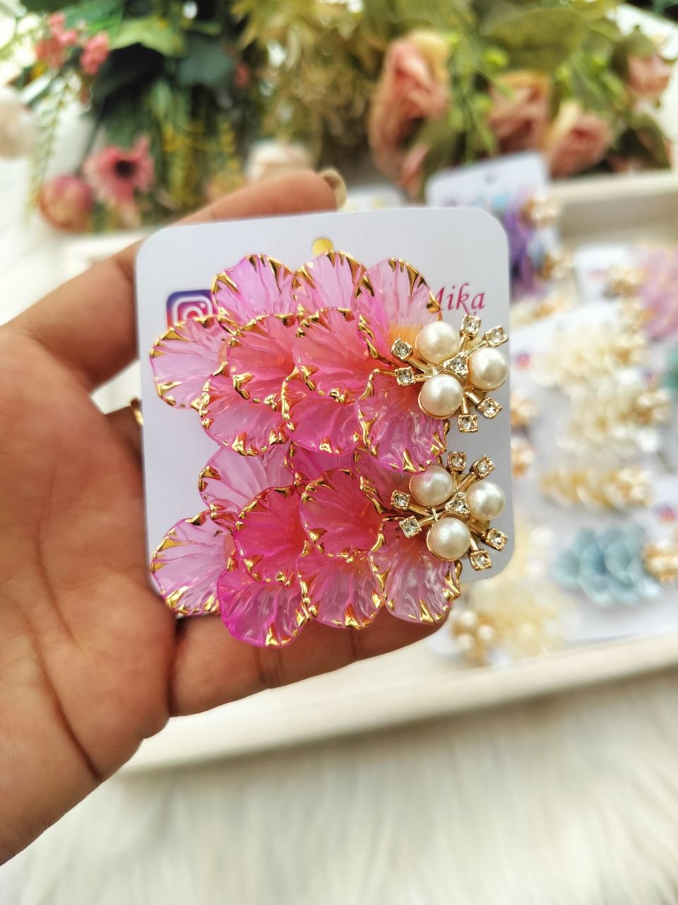 Pink Shea A-line Alligator clip