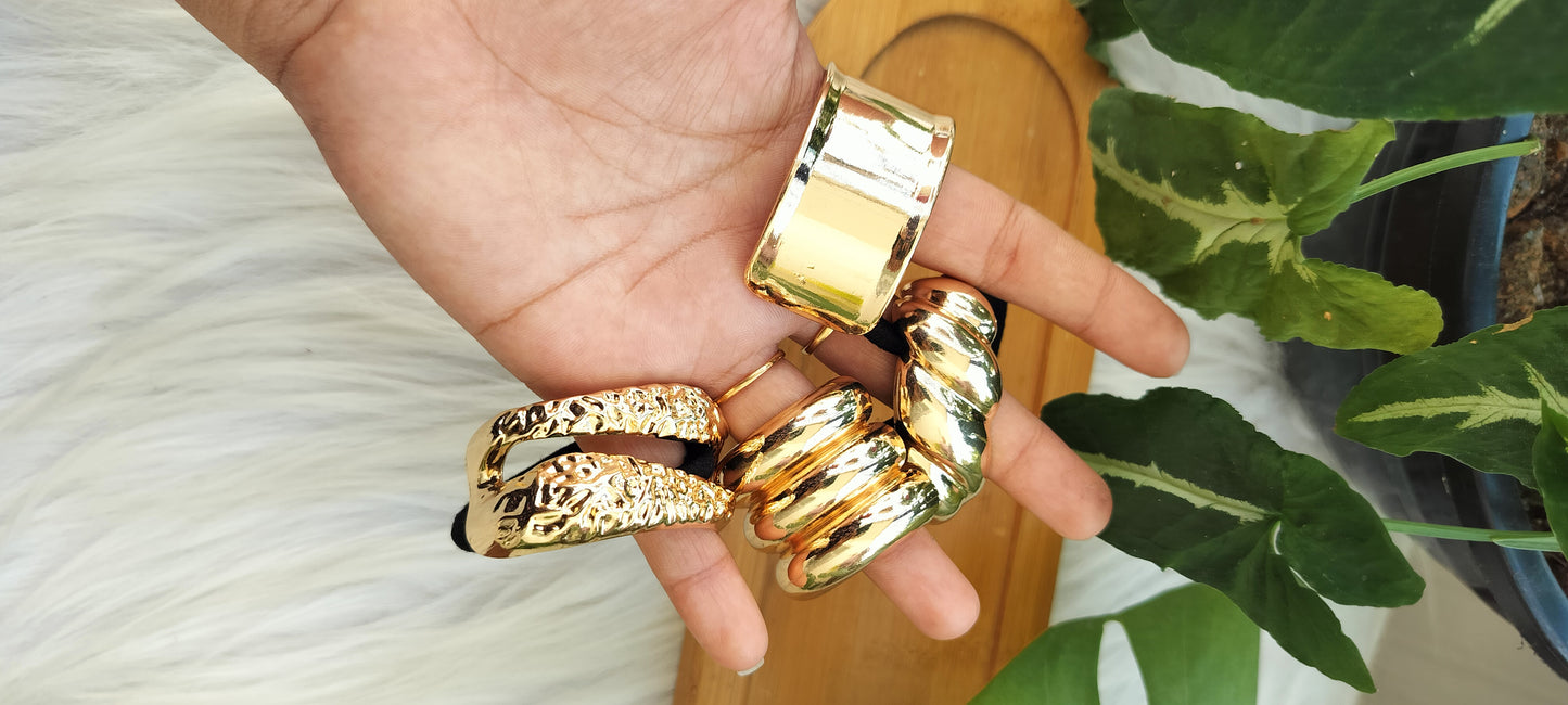 Anti tarnish Gold pony cuff - Premium hair ties
