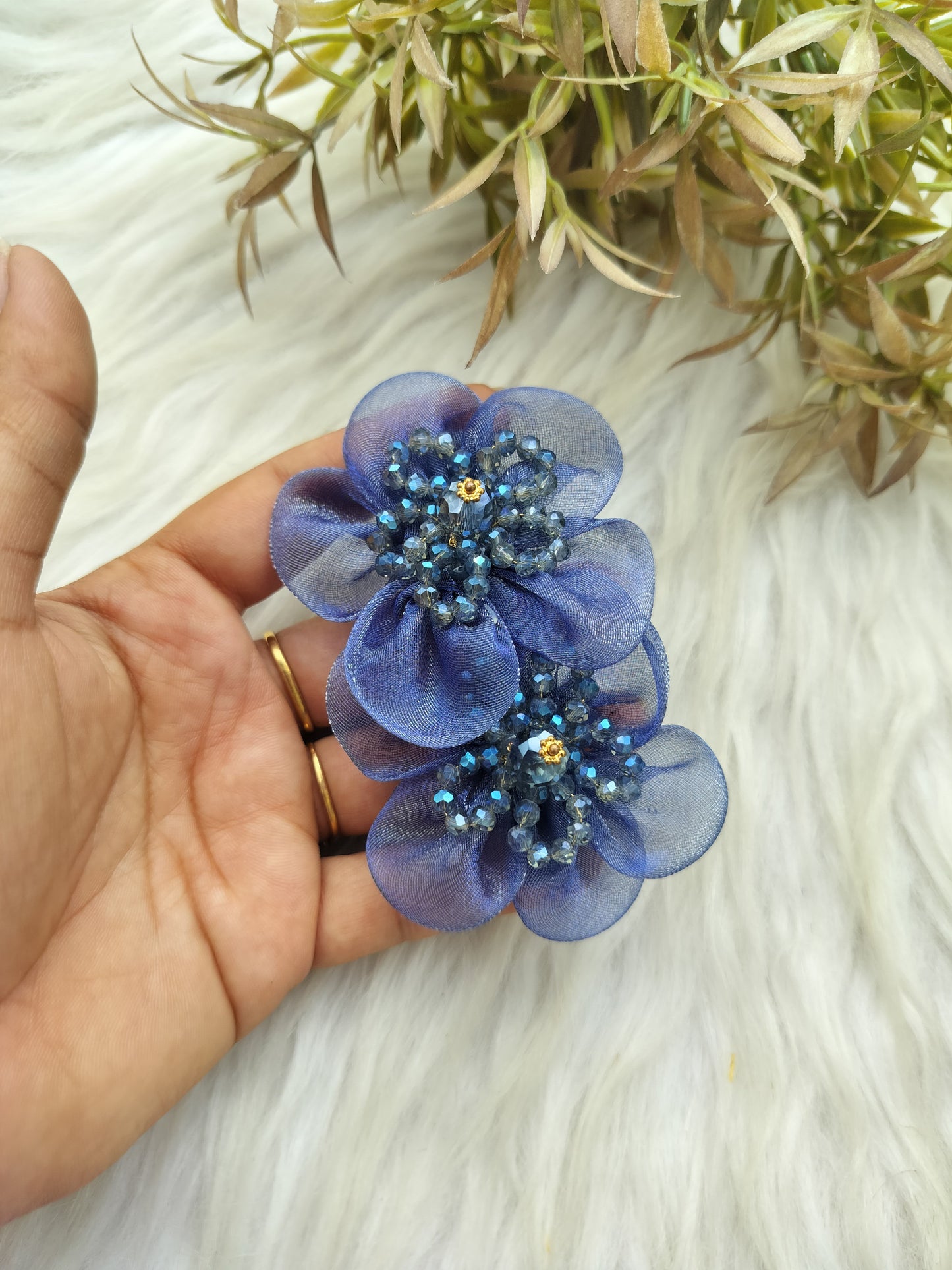 Organza Flower Buckle Clip