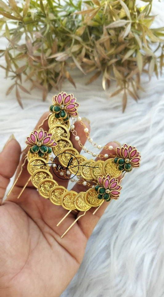 Cora Baby Pink Matt Lotus Hair Brooch