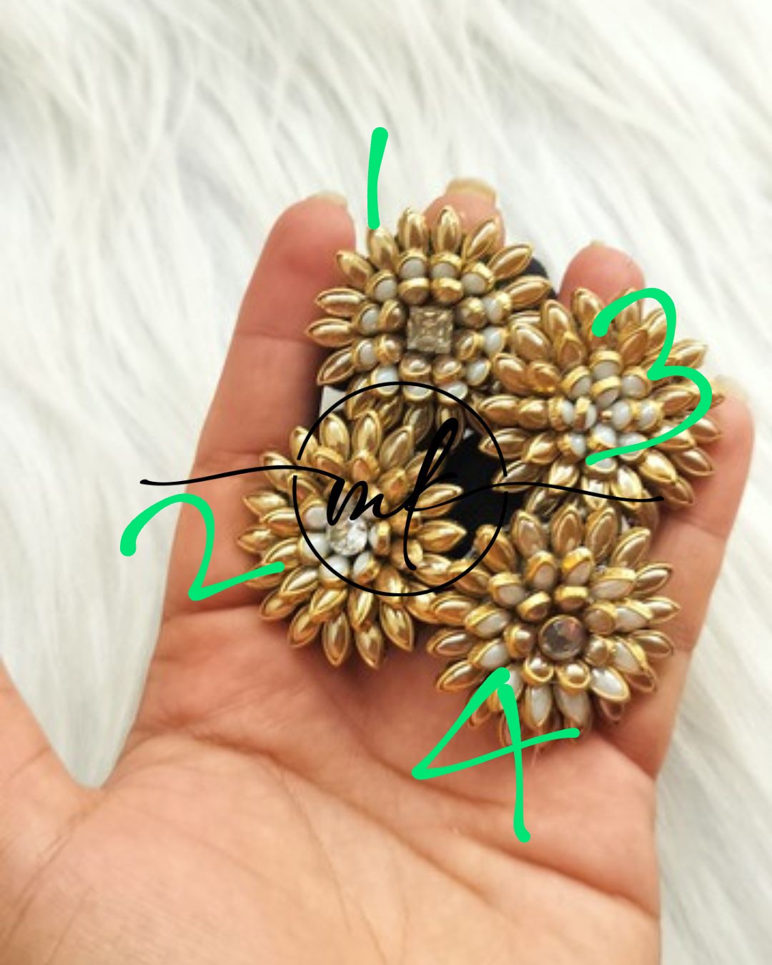Golden Kundan Hair Ties
