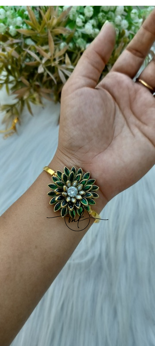 Green Kundan Bracelet