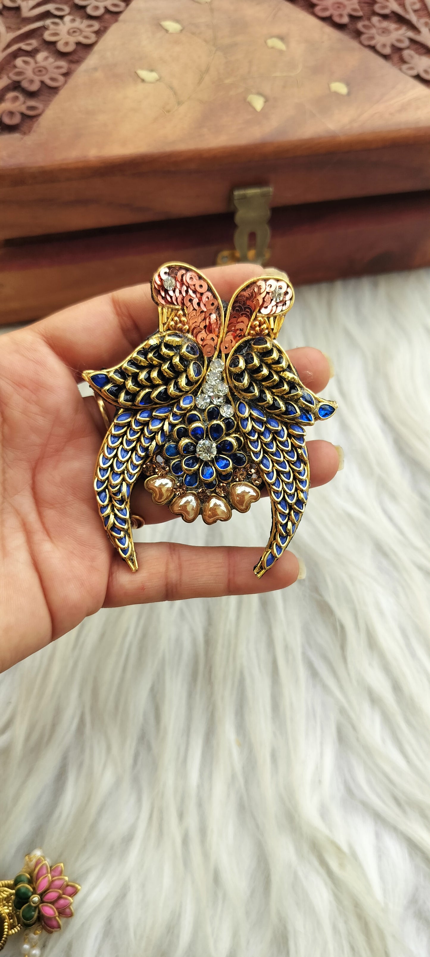 Blue Copper Parrot Hair Accessories