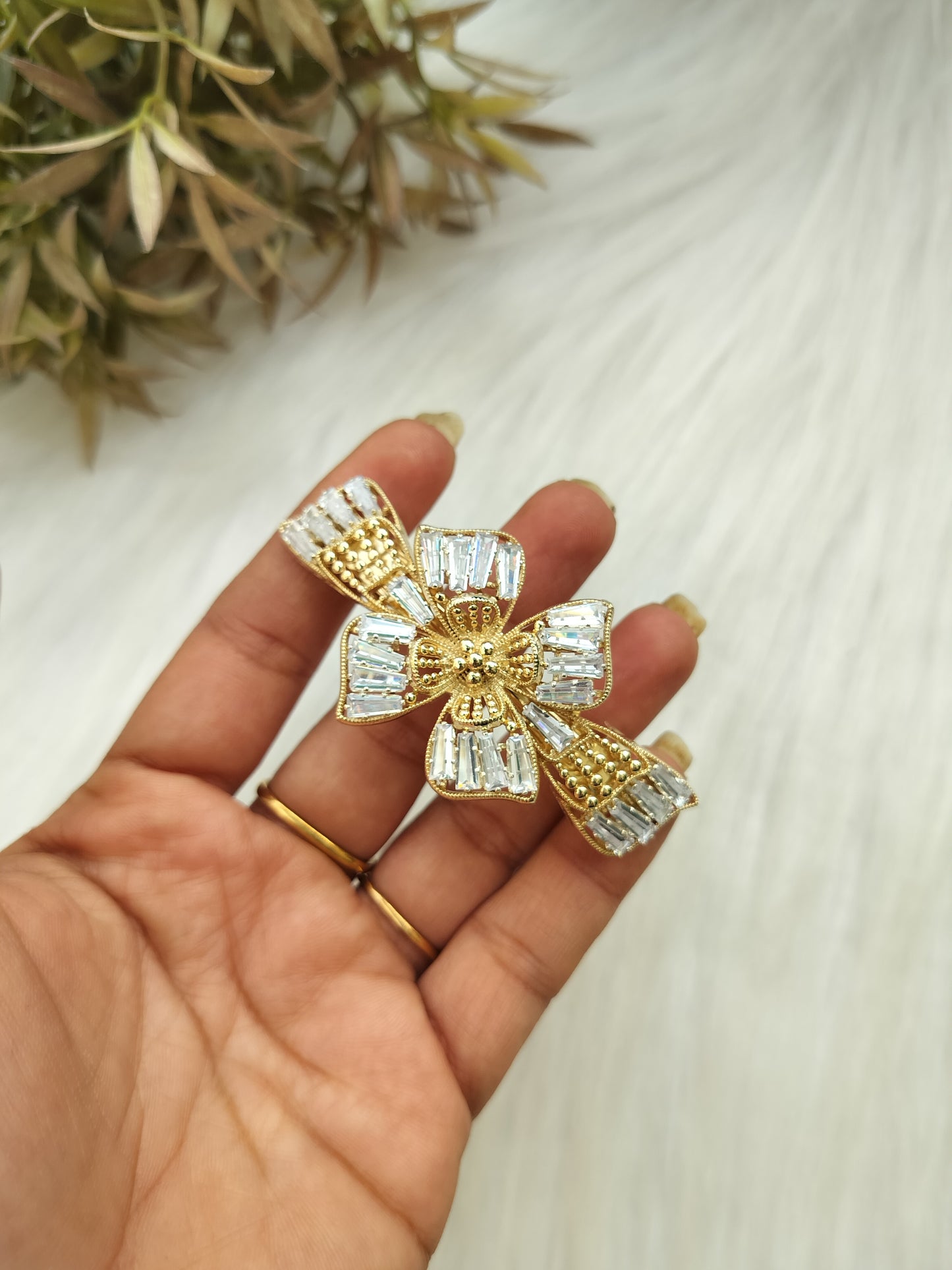 Crystal Flower Baratte Clip -Small size