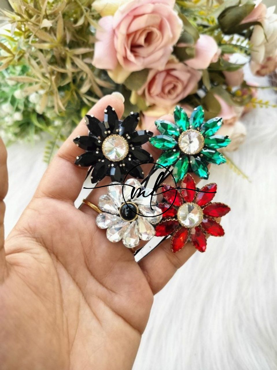 Crystal Hair Brooch