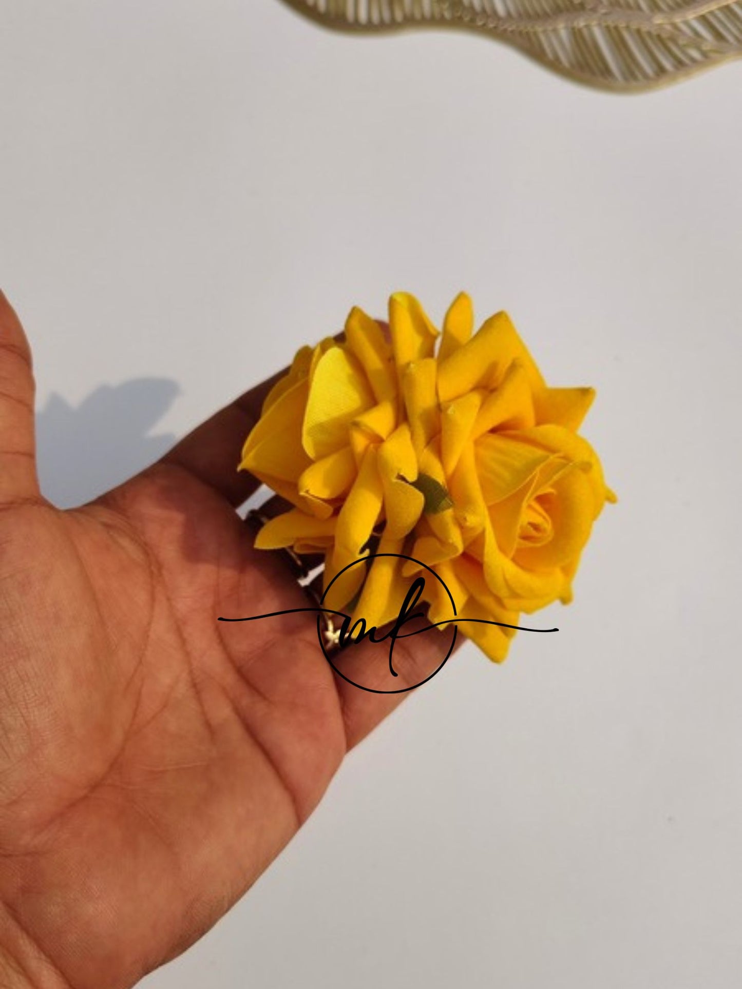 Yellow Rose Hair Brooch