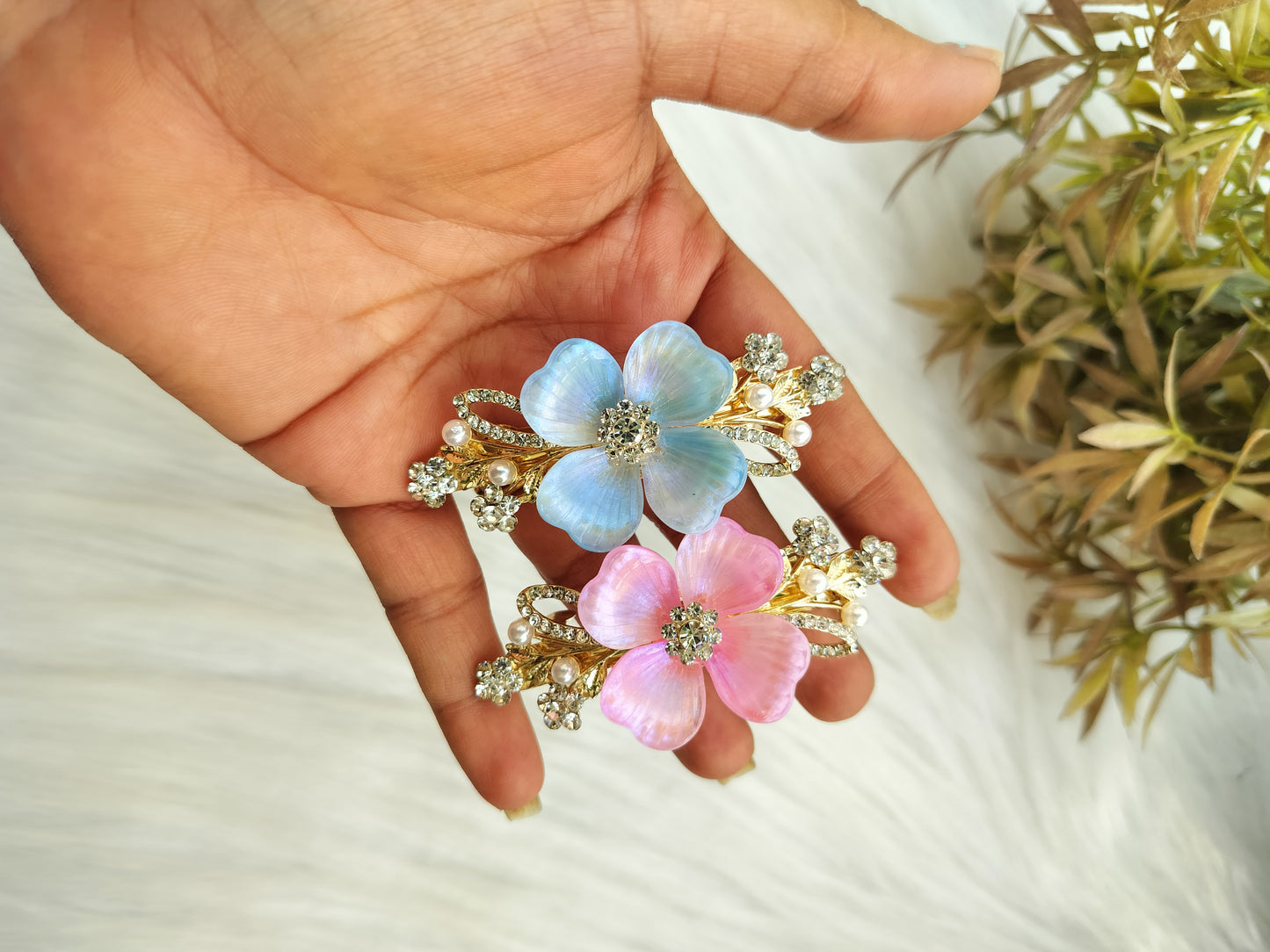 Floral Premium Small Baratte Clip