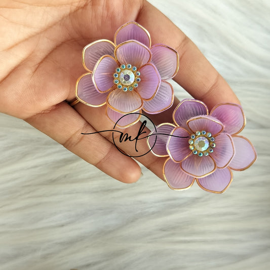 Purple Floral Premium hair ties