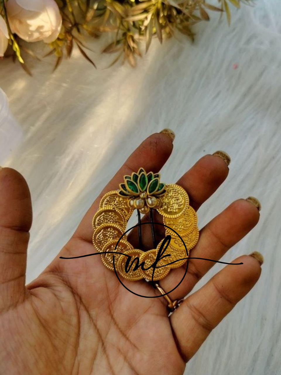 NIRA Green LOTUS 0H Hair Brooch
