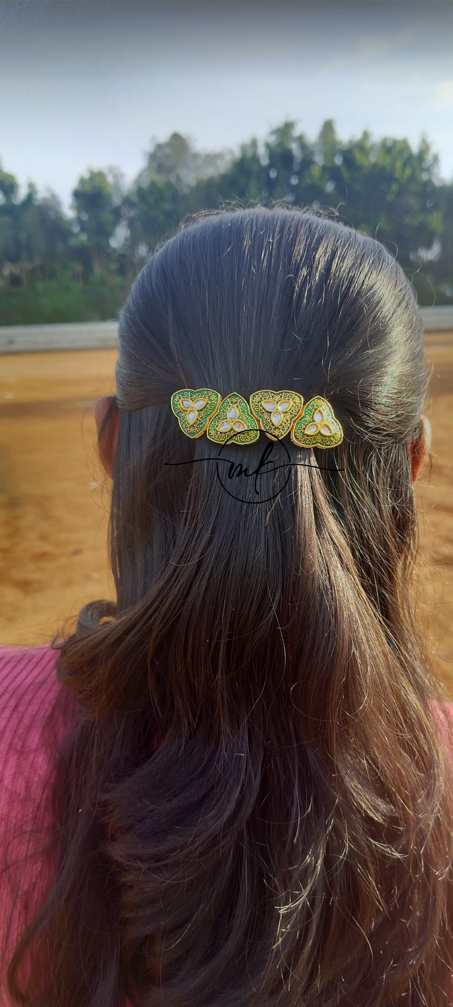 Green Meenakari Center clip