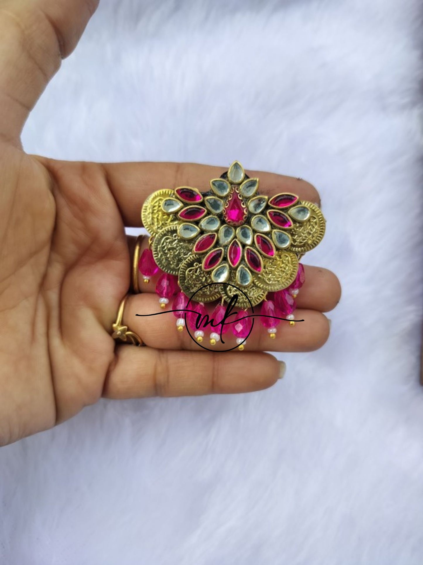 Pink Coin Hair Tie/Hair brooch