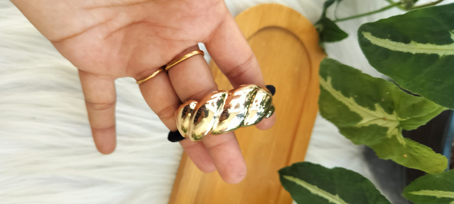 Anti tarnish Gold pony cuff - Premium hair ties