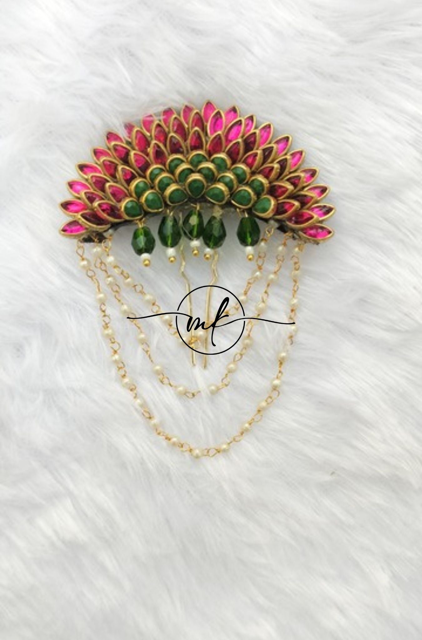 Pink Sunflower Hair Brooch