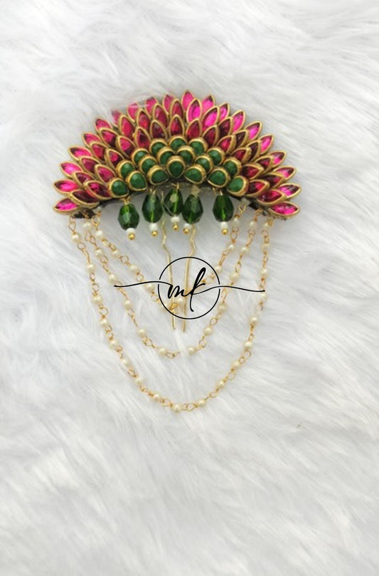 Pink Sunflower Hair Brooch