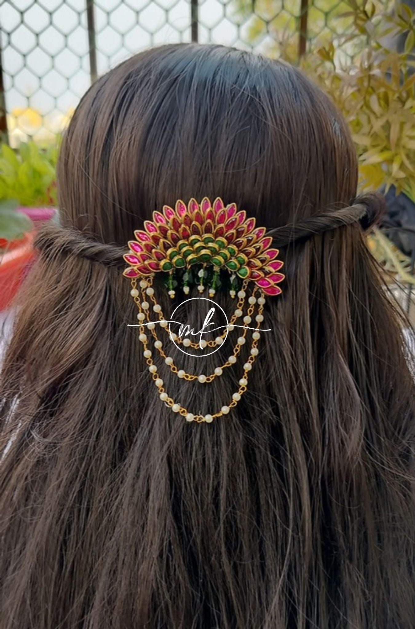 Pink Sunflower Hair Brooch