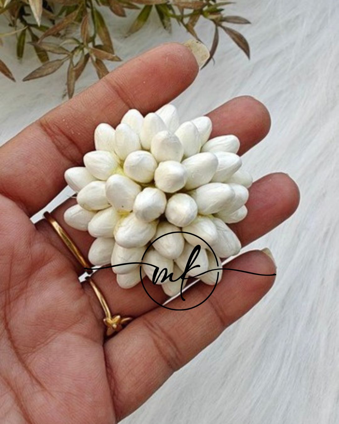 Jas - Premium small bud Jasmine Hair Ties /Brooch- washable