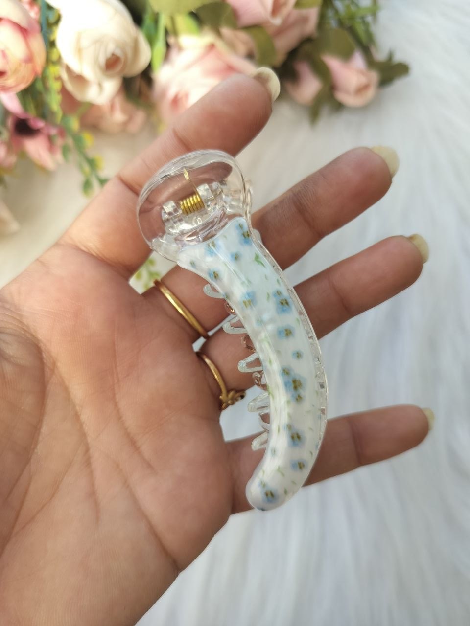 Floral Premium Banana clip - V type