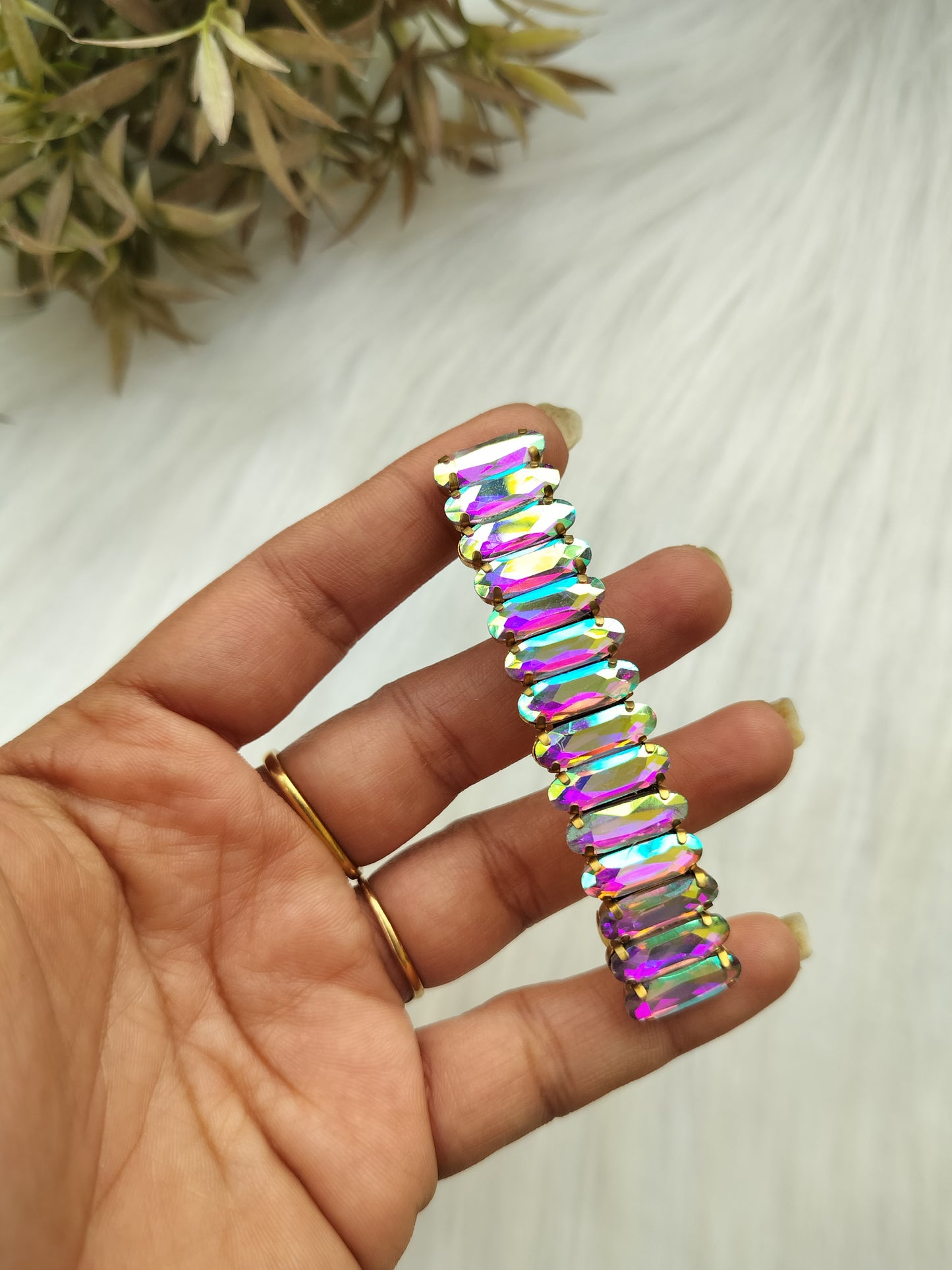 Rainbow Crystal Baratte Clip