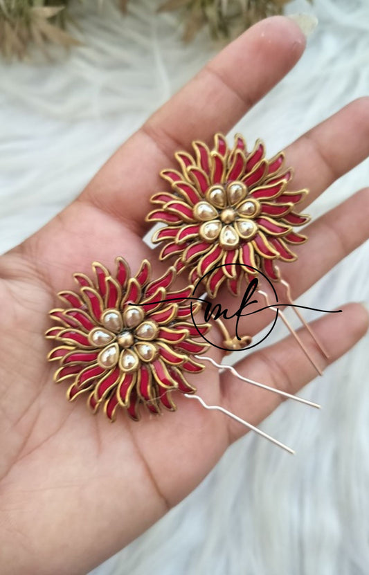 Aster Hair Brooch - set of 2