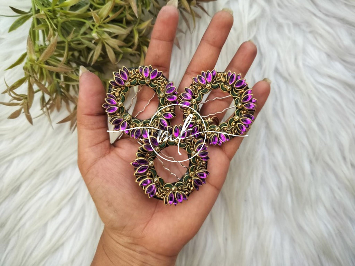 Purple Lara Hair Brooch Return gift Combo