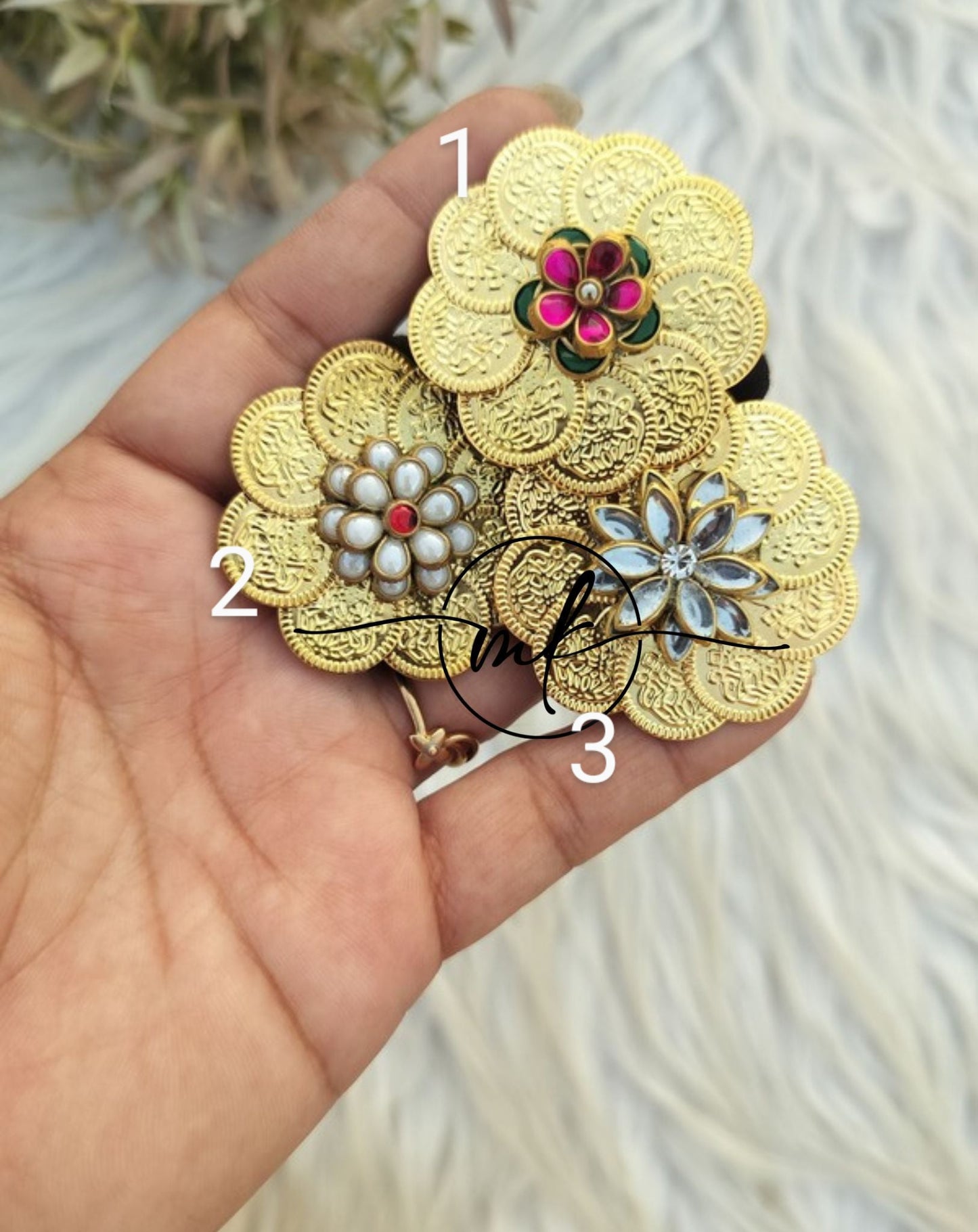 Cira Flower HAIR Brooch /Hair Ties