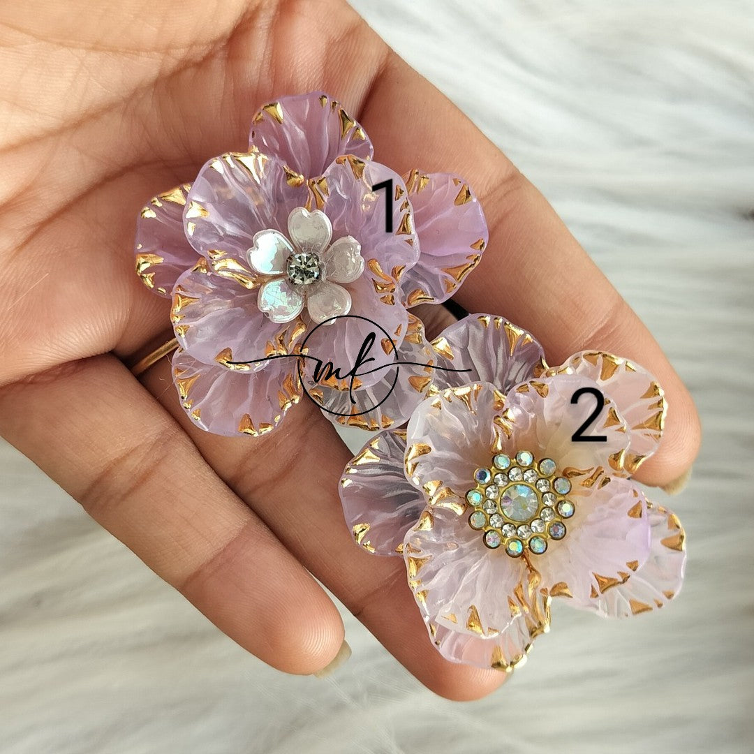 Lavender Floral Premium hair ties